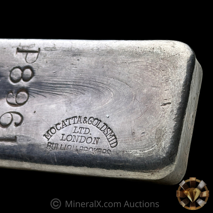 Kilo Engelhard London Vintage Silver Bar With Mocatta & Goldsmid Counterstamp & Unique "United States Bullion" Reverse