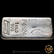 Kilo Engelhard London Vintage Silver Bar With Mocatta & Goldsmid Counterstamp