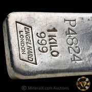 Kilo Engelhard London Vintage Silver Bar With Mocatta & Goldsmid Counterstamp