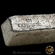 16.123oz W H Foster Vintage Silver Bar with Unique Front/Back Double Stamped Hallmark