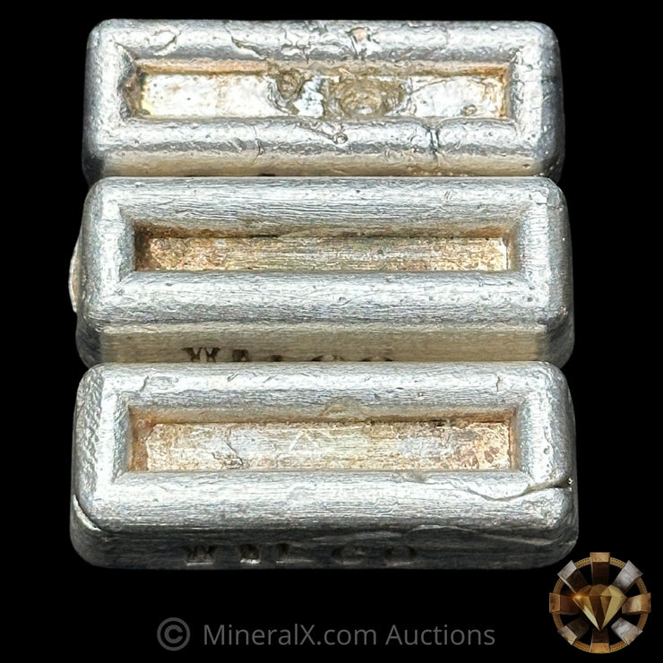 10.6oz (3.59oz,4.03oz,3.04oz) Wilco Vintage Silver Bar Lot