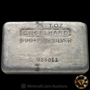 25oz Engelhard 4th Series Vintage Silver Bar With Unique Reverse Convex Stampings