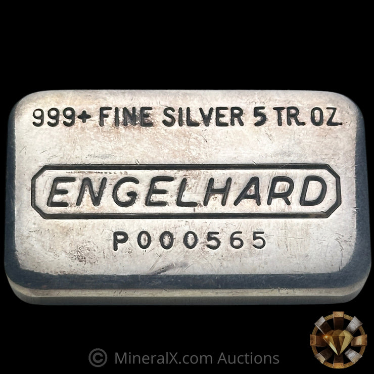 5oz Engelhard P Loaf Vintage Silver Bar With Low Serial