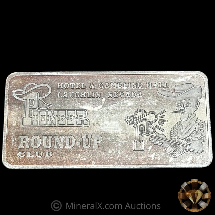 10oz Pioneer Round Up Laughlin Nevada Vintage Silver Bar