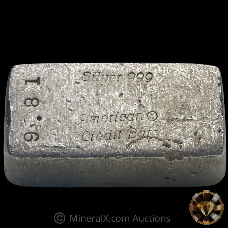 9.81oz American Credit Bar Vintage Silver Bar