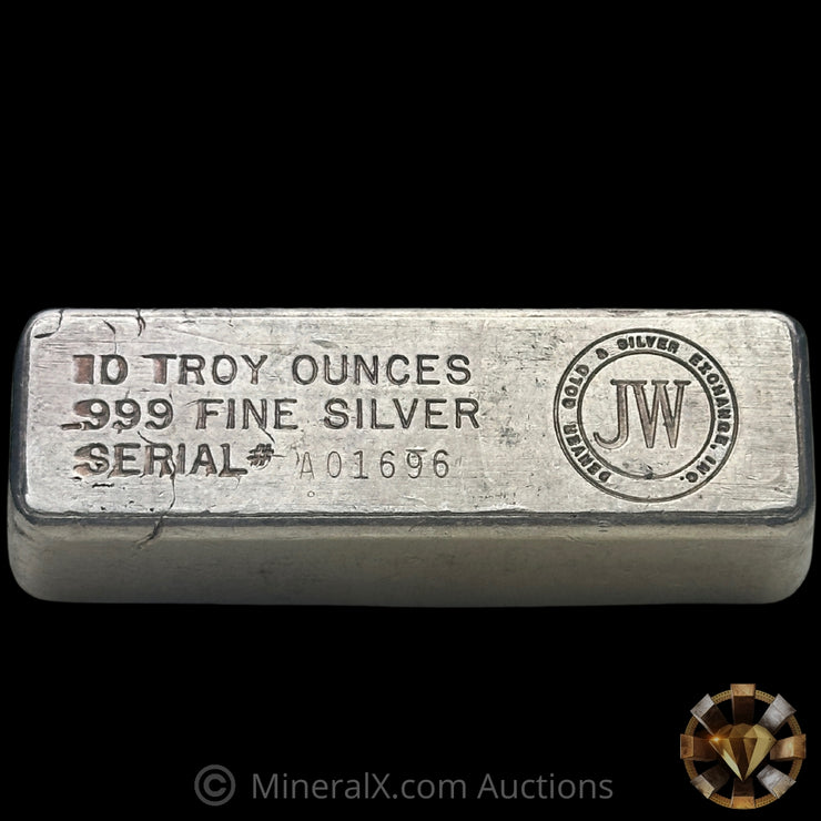 10oz Denver Gold & Silver Exchange JW Vintage Silver Bar