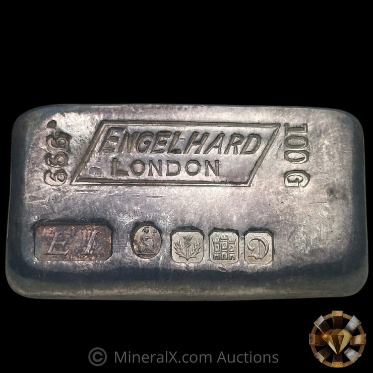 100g Engelhard London Vintage Silver Bar