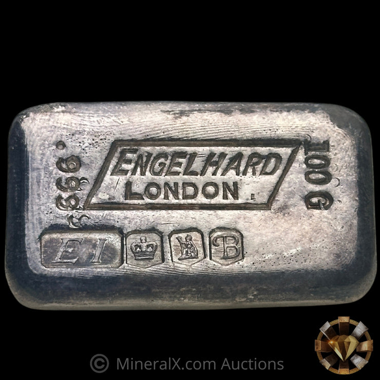 100g Engelhard London Vintage Silver Bar