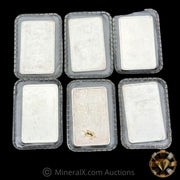 x6 5g JM Johnson Matthey Fractional Vintage Silver Bars