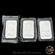 x3 JM Johnson Matthey Silver Bars