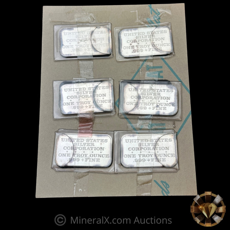 x12 1oz USSC United States Silver Corp "The Twelve Days Of Christmas" Vintage Silver Bars With Original Folder