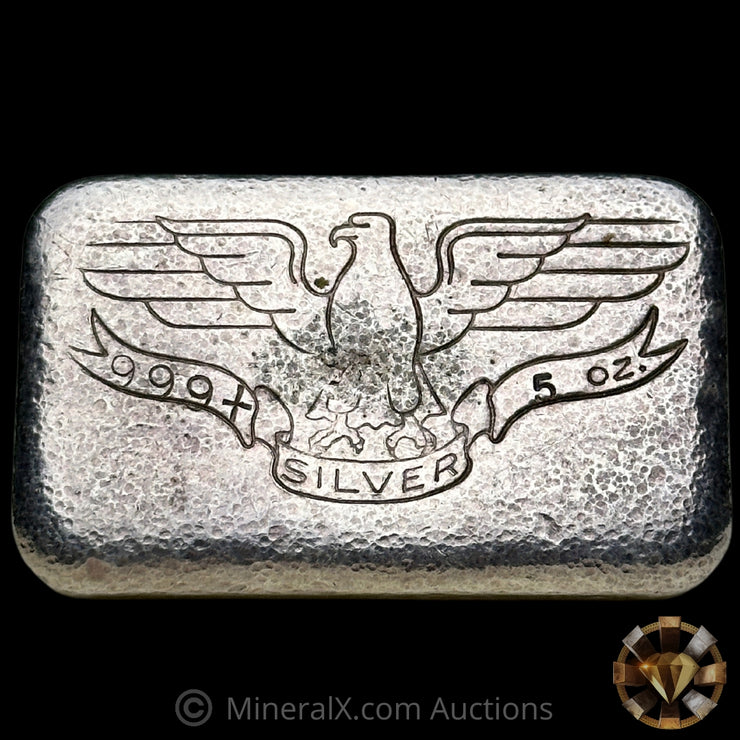 5oz W H Foster Vintage Silver Bar With Deak Triangle & Star Counterstamps