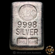 100g ABC Australian Bullion Company Blank Back Vintage Silver Bar