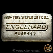 10oz Engelhard P Loaf Vintage Silver Bar With Reverse Convex Stamping