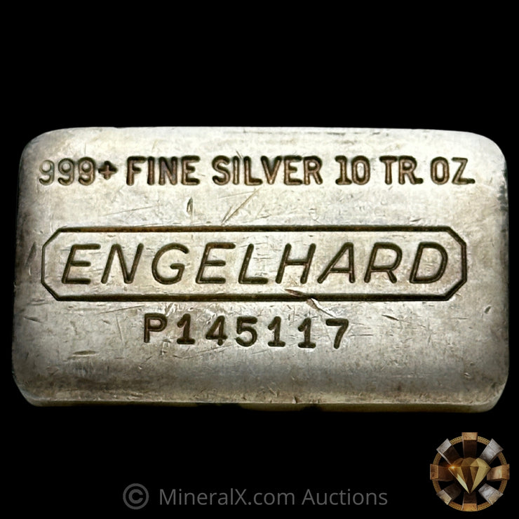 10oz Engelhard P Loaf Vintage Silver Bar With Reverse Convex Stamping