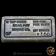 10.15oz Bear Paw Mining Co Vintage Silver Bar