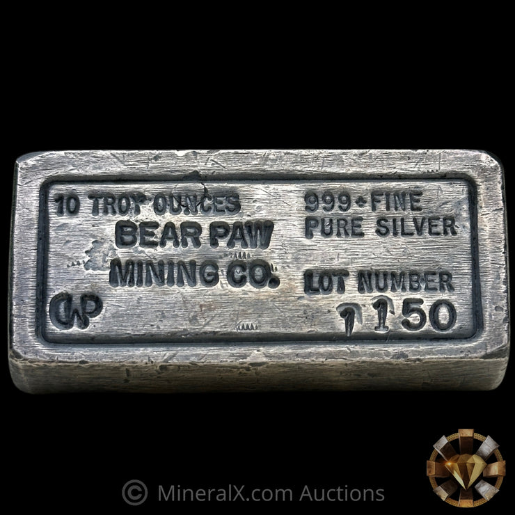 10.15oz Bear Paw Mining Co Vintage Silver Bar