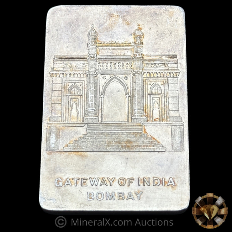 25Tolas (9.375oz) Gateway Of India Bombay Vintage Silver Bar