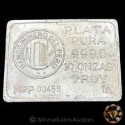 10oz Banco Minero Del Peru Vintage Silver Bar With Unique Oxford Counterstamp