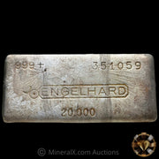 20oz Engelhard 9th Series Vintage Silver Bar With Striated Reverse and Sides