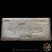 20oz Engelhard Bull Logo 9th Series Rare Small Font Serial Variety Vintage Silver Bar With Striated Reverse