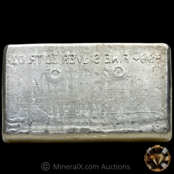 10oz Engelhard Waffleback Vintage Silver Bar With Reverse Convex Stamping