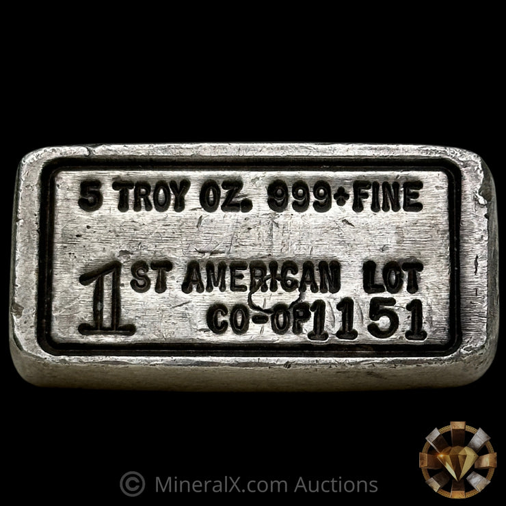 4.95oz 1st American Co Op Vintage Silver Bar