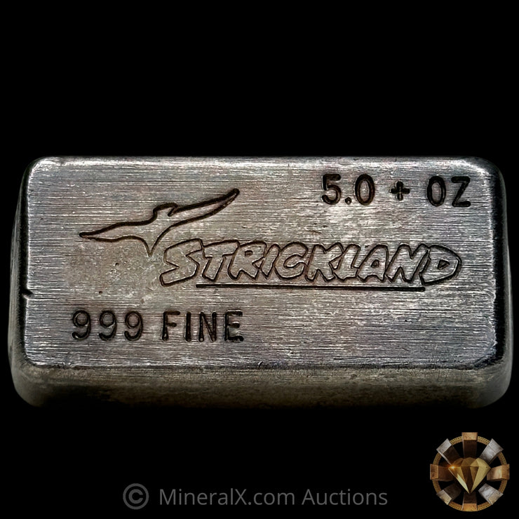 5oz Strickland Vintage Silver Bar With Unique Dated Sticker On Reverse