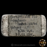 5oz Strickland Vintage Silver Bar With Unique Dated Sticker On Reverse