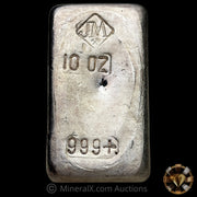 10oz JM Johnson Matthey Small Logo Vintage Silver Bar