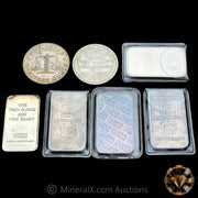 x7 1oz Misc Vintage Silver Coin & Bar Lot