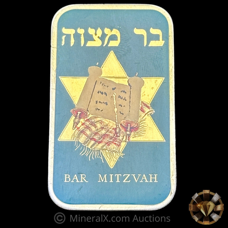 1oz Madison Mint Bar Mitzvah Enameled Vintage Silver Bar