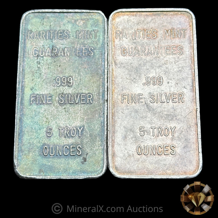 x2 5oz Rarities Mint Vintage Silver Bars