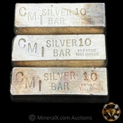 x3 10oz CMI Vintage Silver Bars