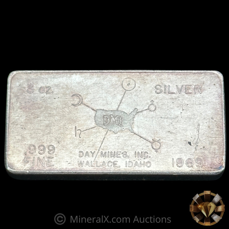 3oz W H Foster Day Mines Wallace Idaho Vintage Silver Bar