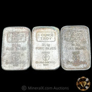 x3 1oz AMARK 1980 USVI Ingot Co Vintage Silver Stacker Bars