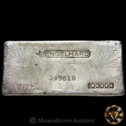 100oz Engelhard Bull Logo Vintage Silver Bar With Striated Back and Sides