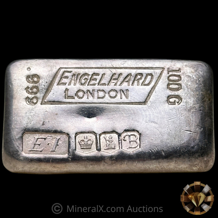 100g Engelhard London Vintage Silver Bar