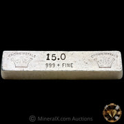 15oz Crown Metals Double Hallmark Vintage Silver Bar