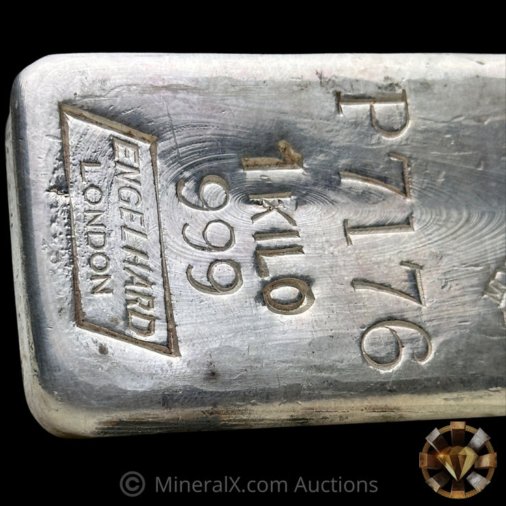 Kilo Engelhard London Vintage Silver Bar With Mocatta & Goldsmid Counterstamp