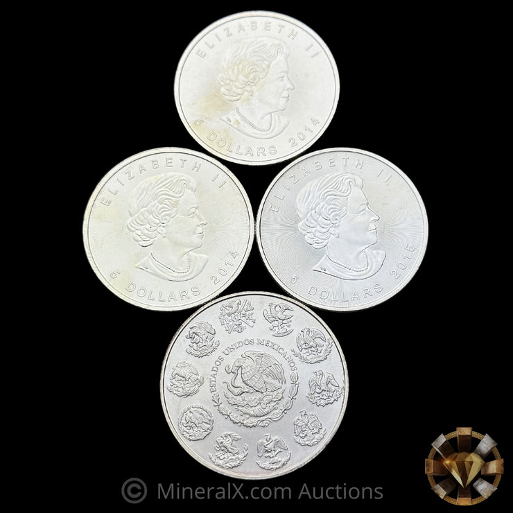 x4 1oz Misc Silver Coins