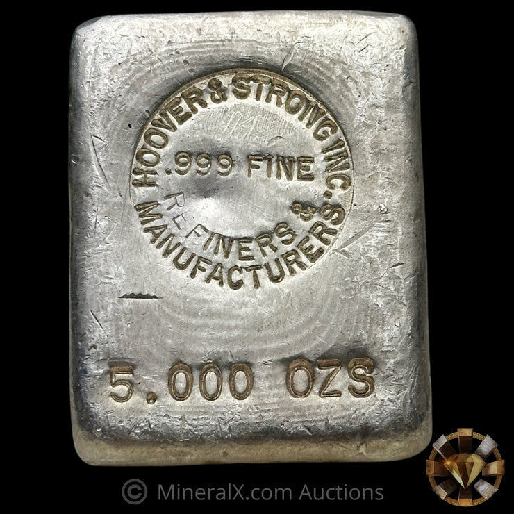 5oz Hoover & Strong Refiners & Manufacturers Vintage Silver Bar