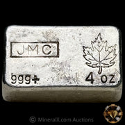 4oz JMC Johnson Matthey Maple Leaf "No Decimal Variety" Vintage Silver Bar