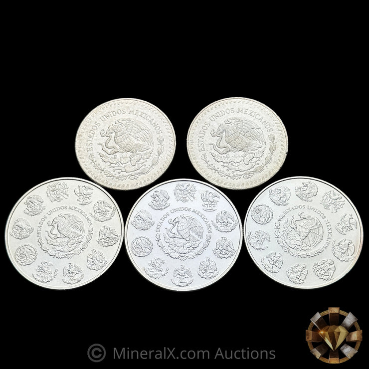 x5 1oz Libertad Silver Coins (Mixed Dates)