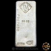 20oz Johnson Matthey JM Vintage Silver Bar