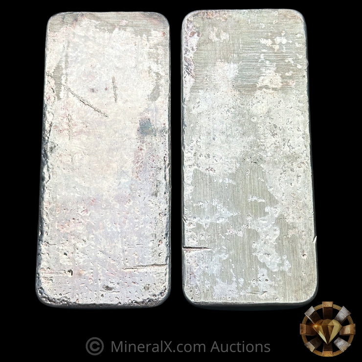 x2 Kilo Engelhard London Sequential Serial Vintage Silver Bars With Mocatta & Goldsmid Counterstamps