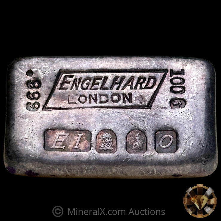 100g Engelhard London Vintage Silver Bar