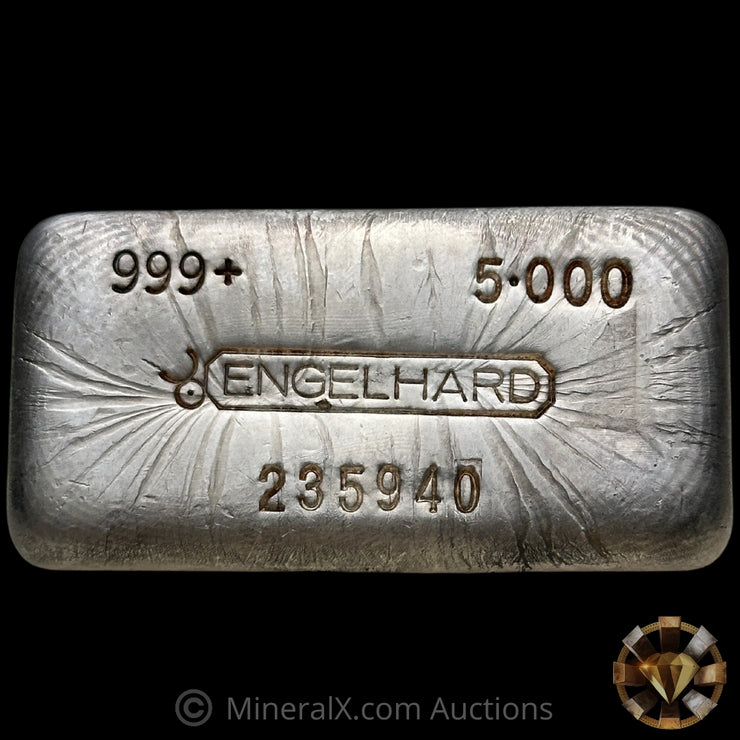 5oz Engelhard Bull Logo Vintage Silver Bar