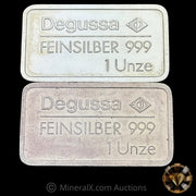 x2 1oz Degussa Vintage Silver Bars