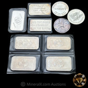 x10 1oz Misc Vintage Silver Bar & Coin Lot